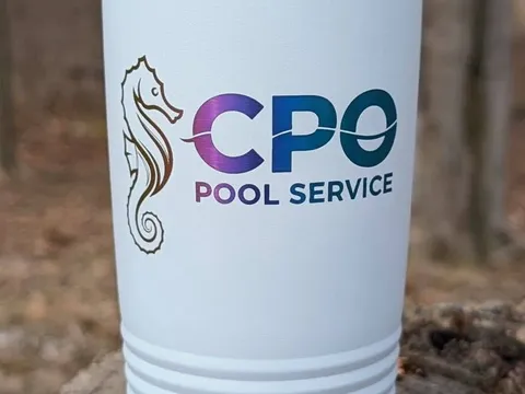 Engraved tumbler made for CPO Pool Service