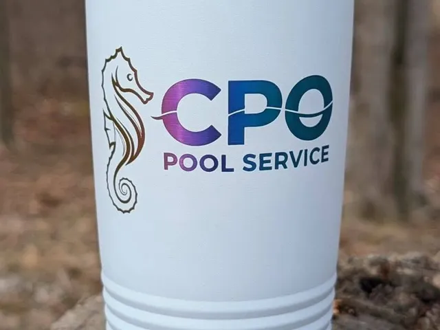 Engraved tumbler made for CPO Pool Service